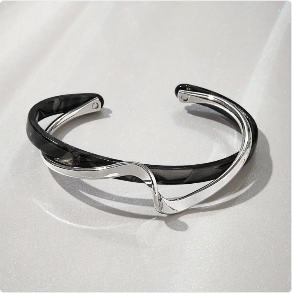 Aurelia Two-Toned Twist Cuff Bracelet