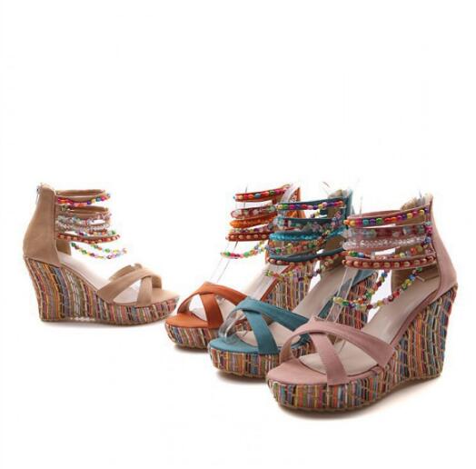 Sarah's Beaded Platform Heels