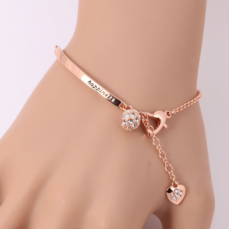 Happiness Rose Gold Bar Bracelet