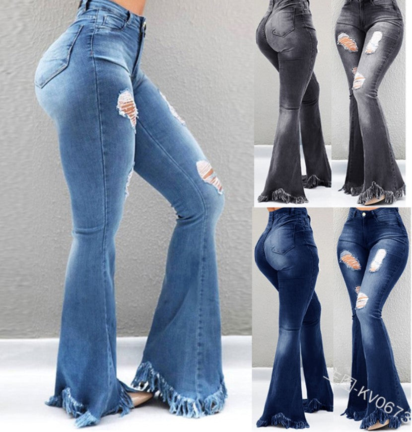 Alexa Distressed Flare Jeans