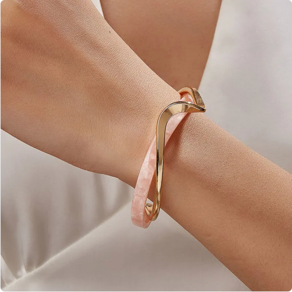 Aurelia Two-Toned Twist Cuff Bracelet