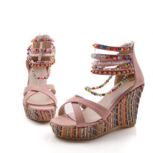 Sarah's Beaded Platform Heels