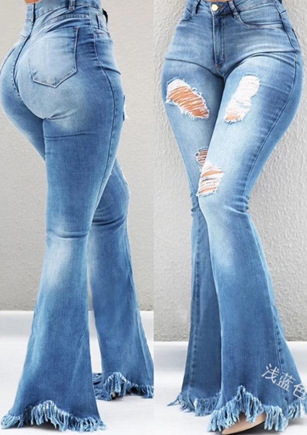 Alexa Distressed Flare Jeans