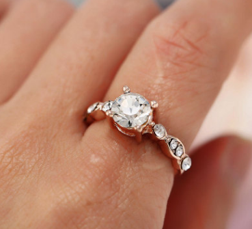 Elegant Crystal Promise Ring