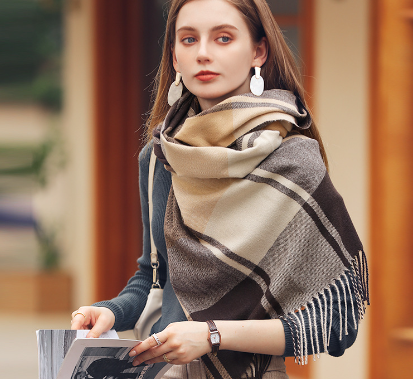 Estelle Plaid Blanket Scarf