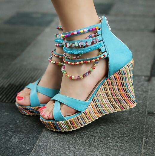 Sarah's Beaded Platform Heels