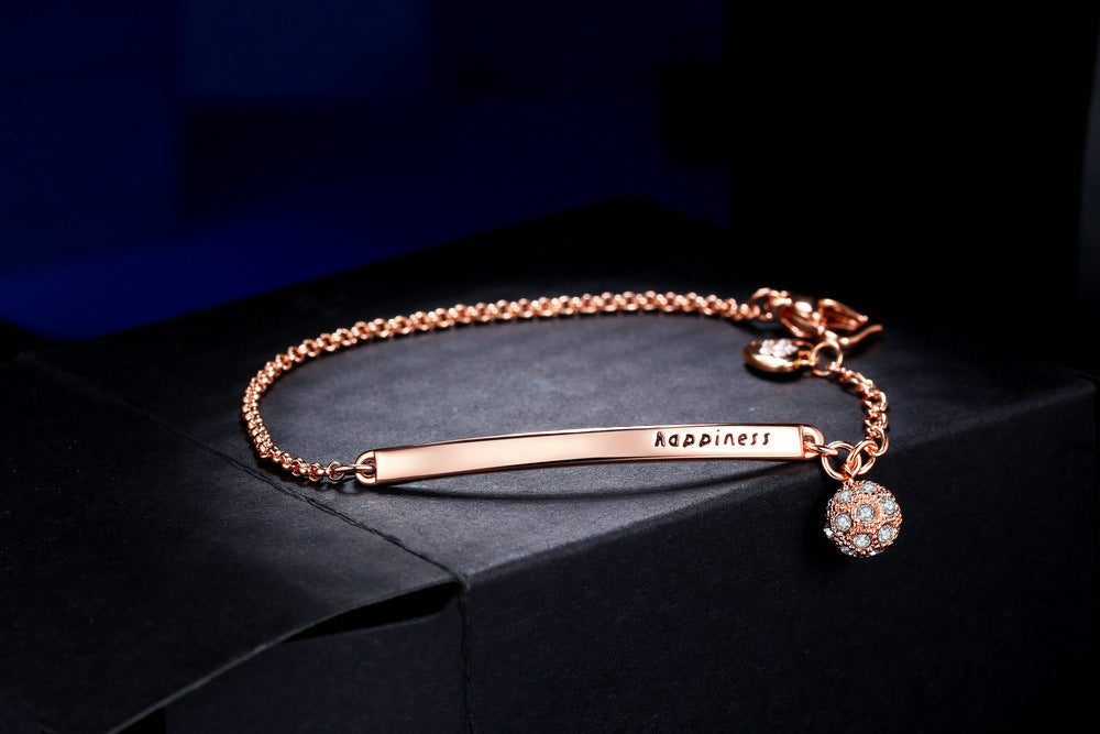 Happiness Rose Gold Bar Bracelet