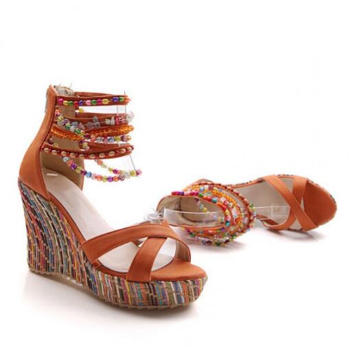 Sarah's Beaded Platform Heels