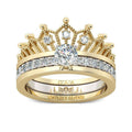 Princess Crown Women's Ring Set with Zircon