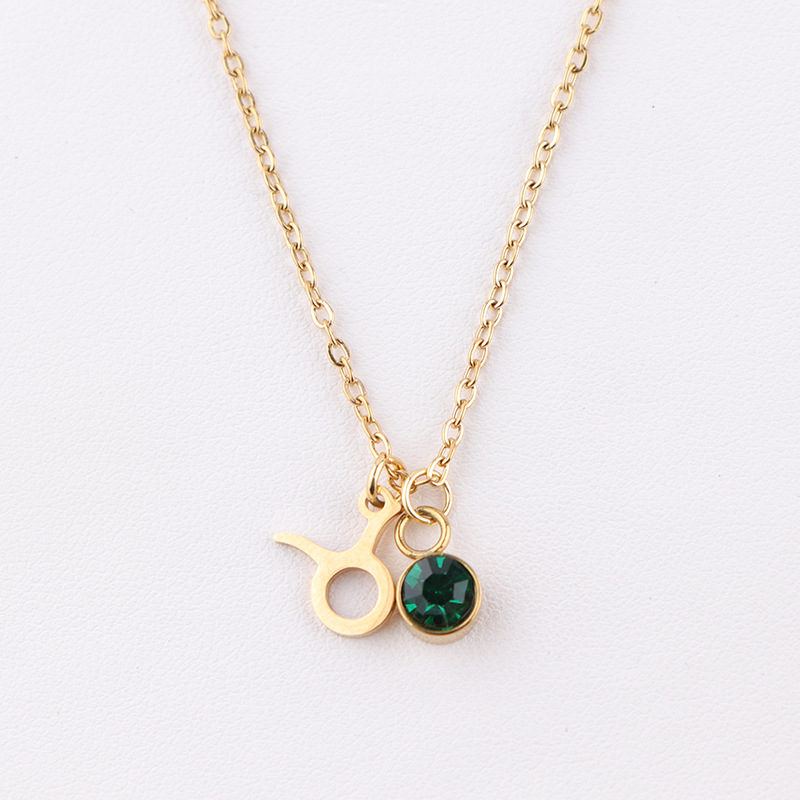 Zodiac Birthstone Gold Necklace
