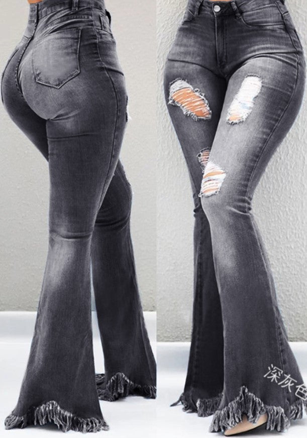 Alexa Distressed Flare Jeans