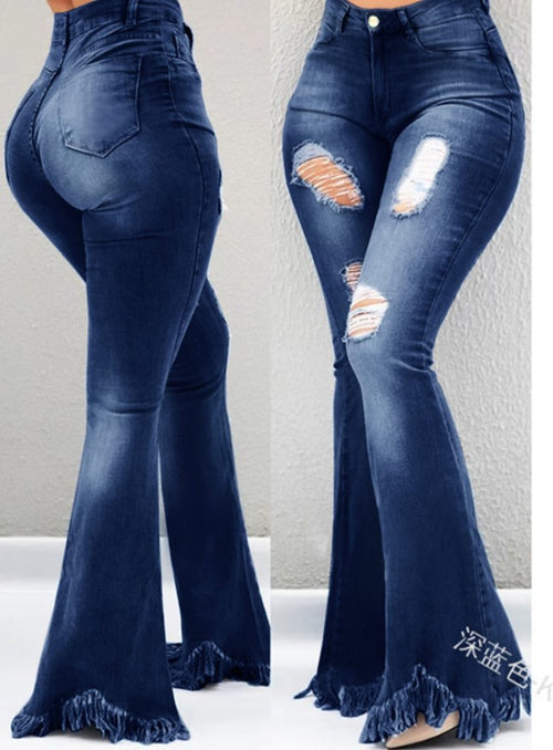 Alexa Distressed Flare Jeans
