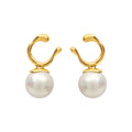 Gold Pearl Clip Earrings
