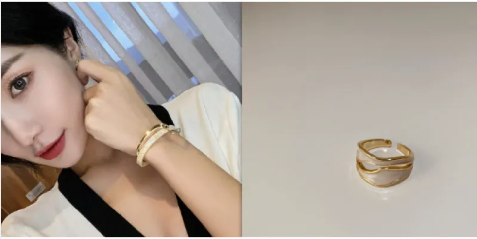 Aurelia Two-Toned Twist Cuff Bracelet