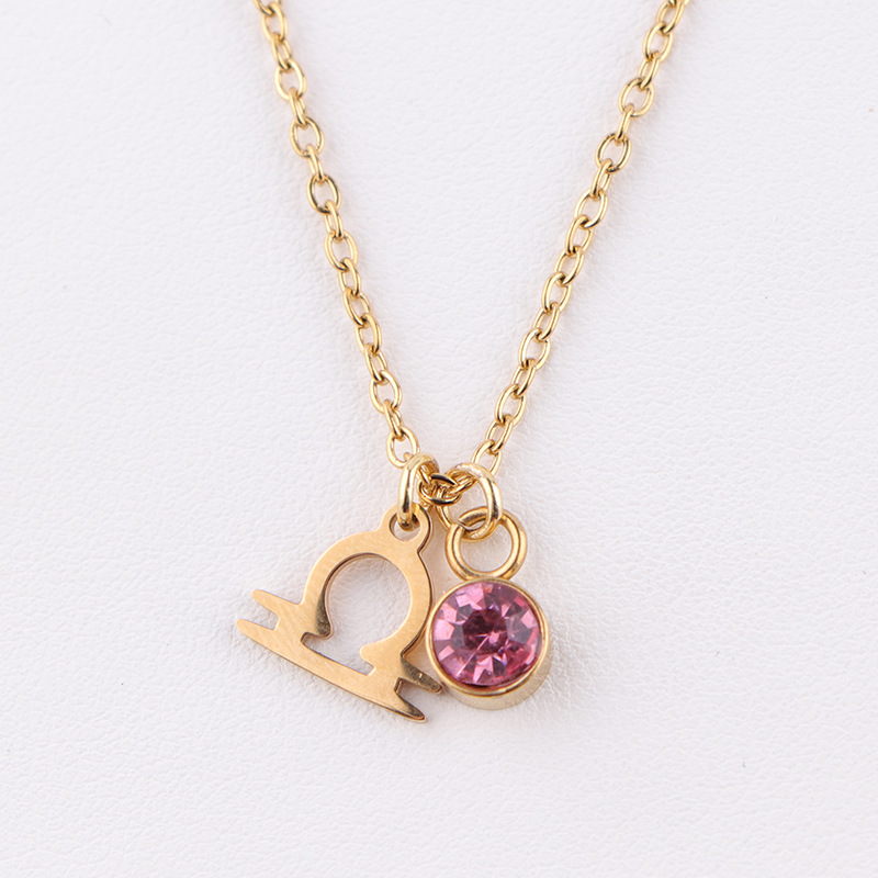 Zodiac Birthstone Gold Necklace