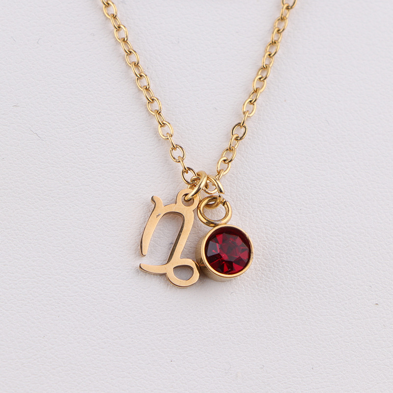 Zodiac Birthstone Gold Necklace