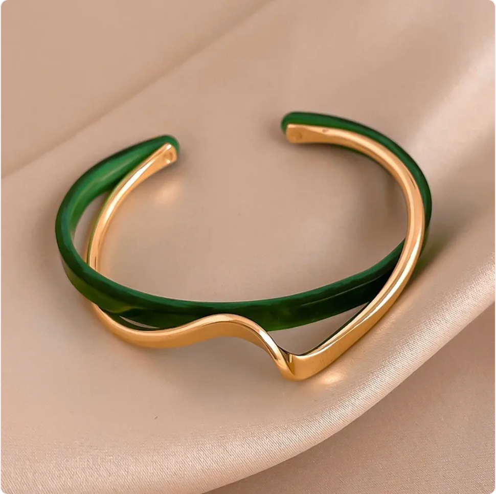 Aurelia Two-Toned Twist Cuff Bracelet